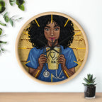 RN Coffee Nurse Wall Clock — Black Nurse Gift for Registered Nurses
