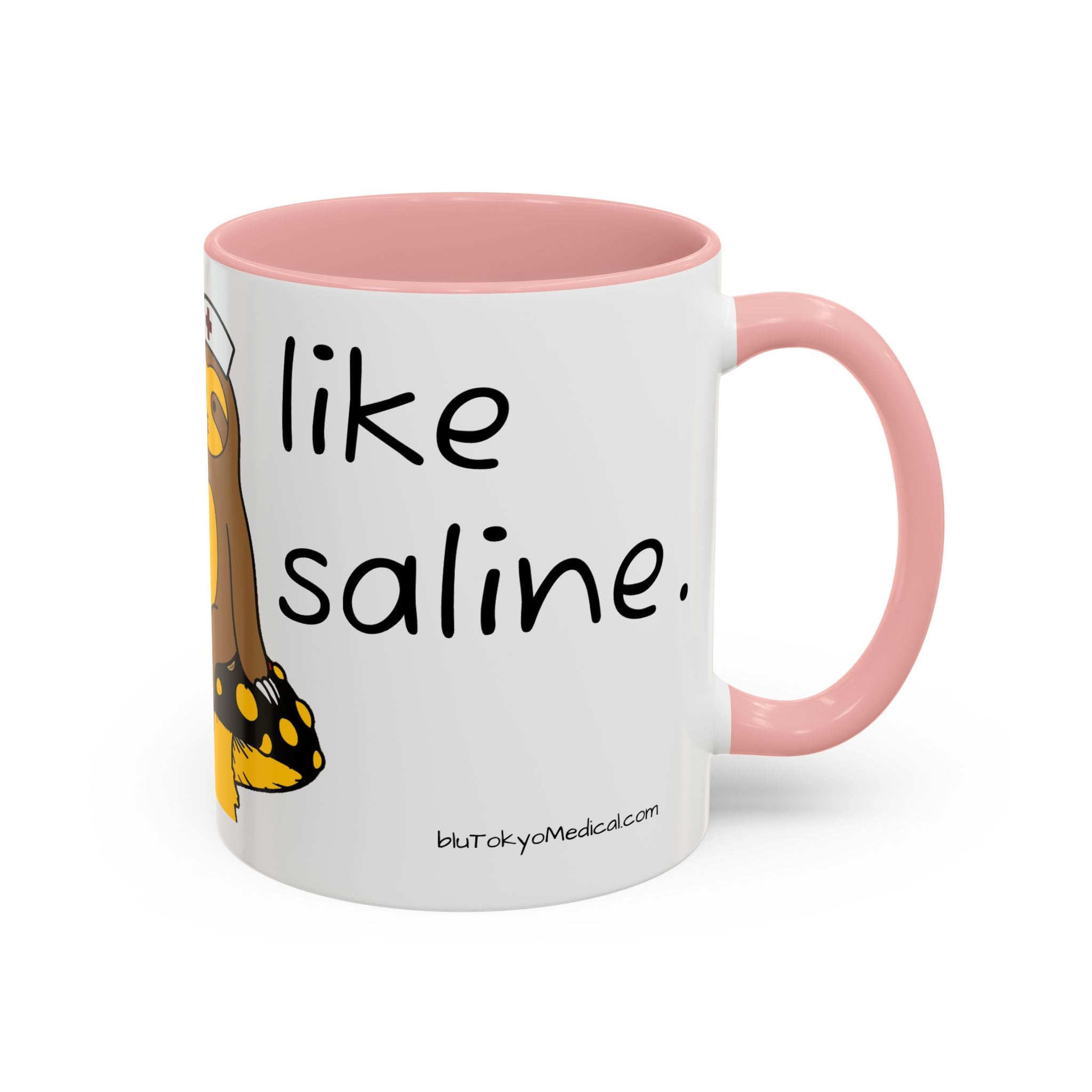 Nurse Sloth Coffee Mug — "it's giving Salty... Like Saline" Accent Mug