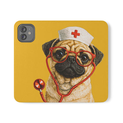 Pug Nurse Flip Phone Case – Cute Medical Phone Cover
