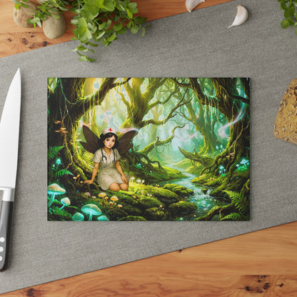 Enchanted Forest Medical Fairy Glass Cutting Board