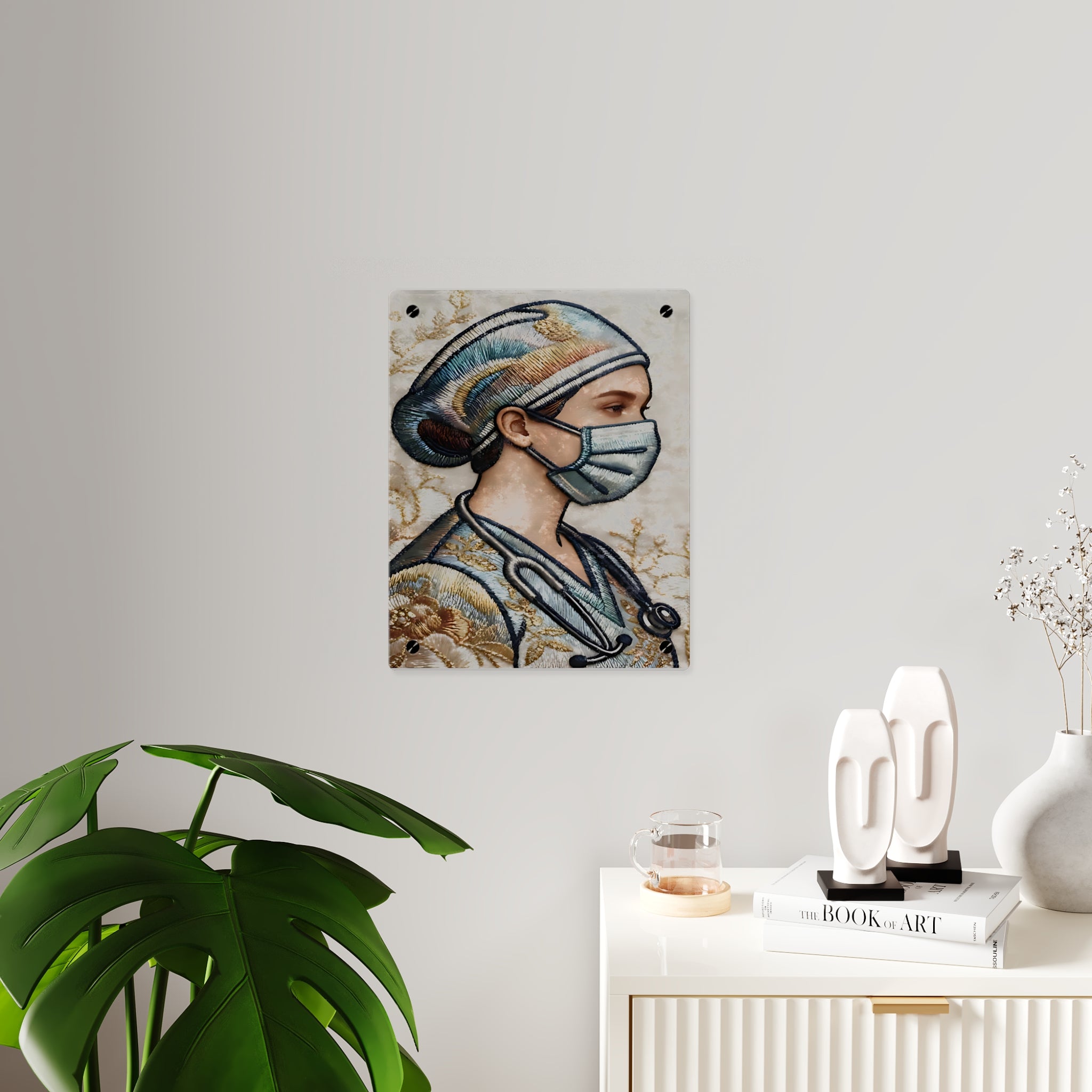 Guardian in Stitches – Acrylic Tribute to healthcare Heroes