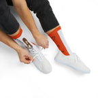 Funny Nurse Socks - Medical Tech Sublimation Socks with 'Bring In Donuts, Send Treats and Tacos' Design