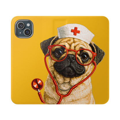 Pug Nurse Flip Phone Case – Cute Medical Phone Cover