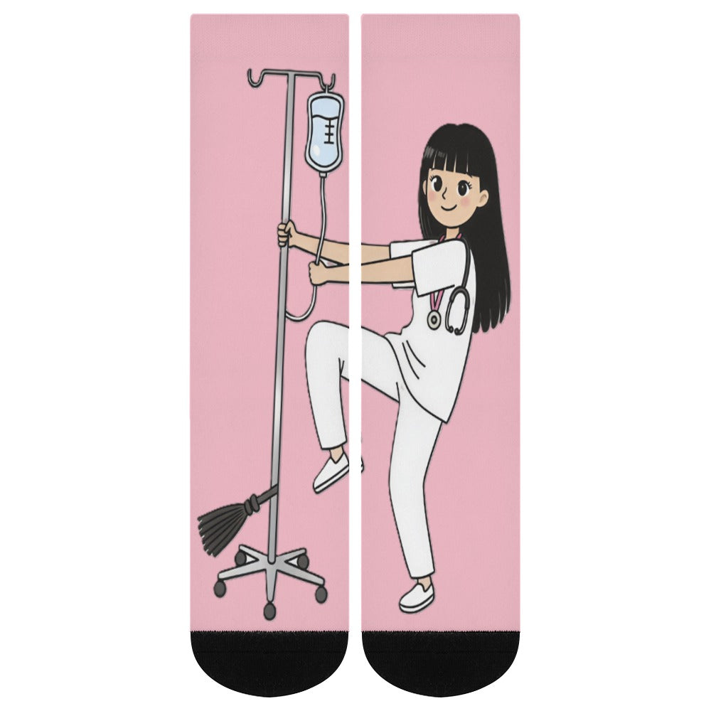 - BluTokyo Nurse IV Pole Dance Socks — Pink Shift Edition