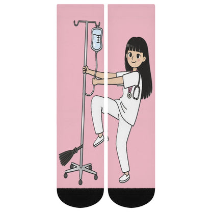 - BluTokyo Nurse IV Pole Dance Socks — Pink Shift Edition