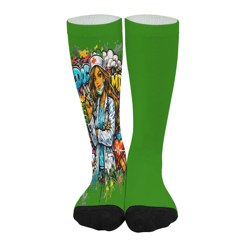 Luxe DOC Power Socks — White Coat Graffiti Collection