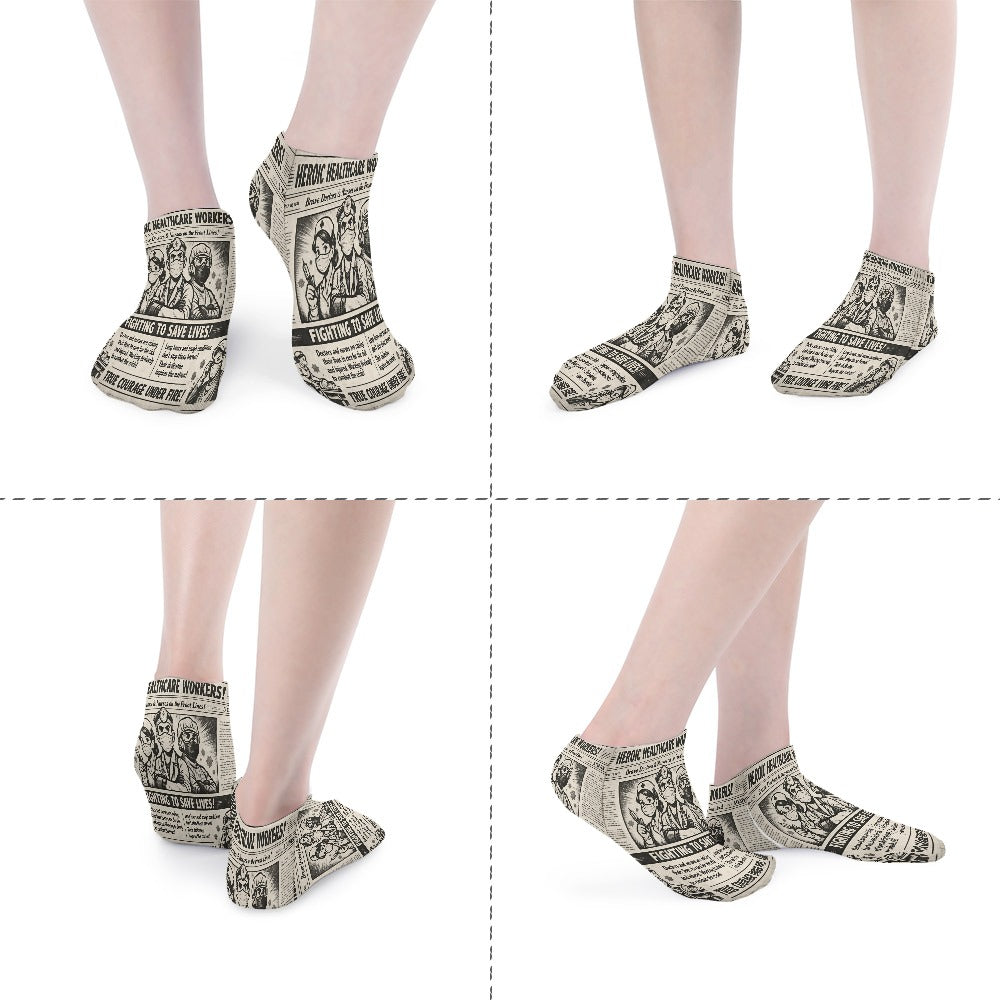 BluTokyo Heroic Healthcare Socks — Vintage Front‑Page Edition (5 Pairs Of The Same Picture)