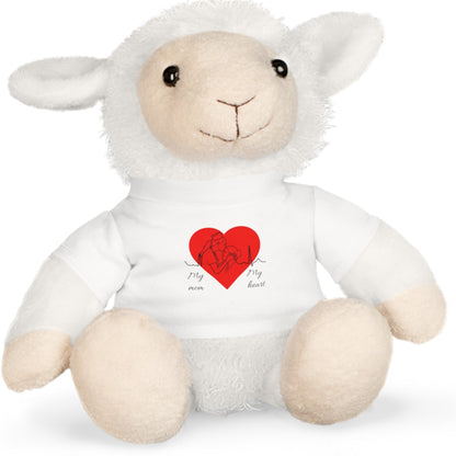Stuffed Bear – 'My Mom, My Heart' Heart T‑Shirt Plush
