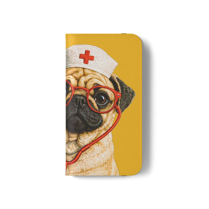 Pug Nurse Flip Phone Case – Cute Medical Phone Cover