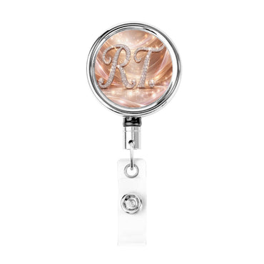 RT Badge Reel – Rose Gold Radiance for Respiratory Pros-Heavy Duty Metal Badge Reel