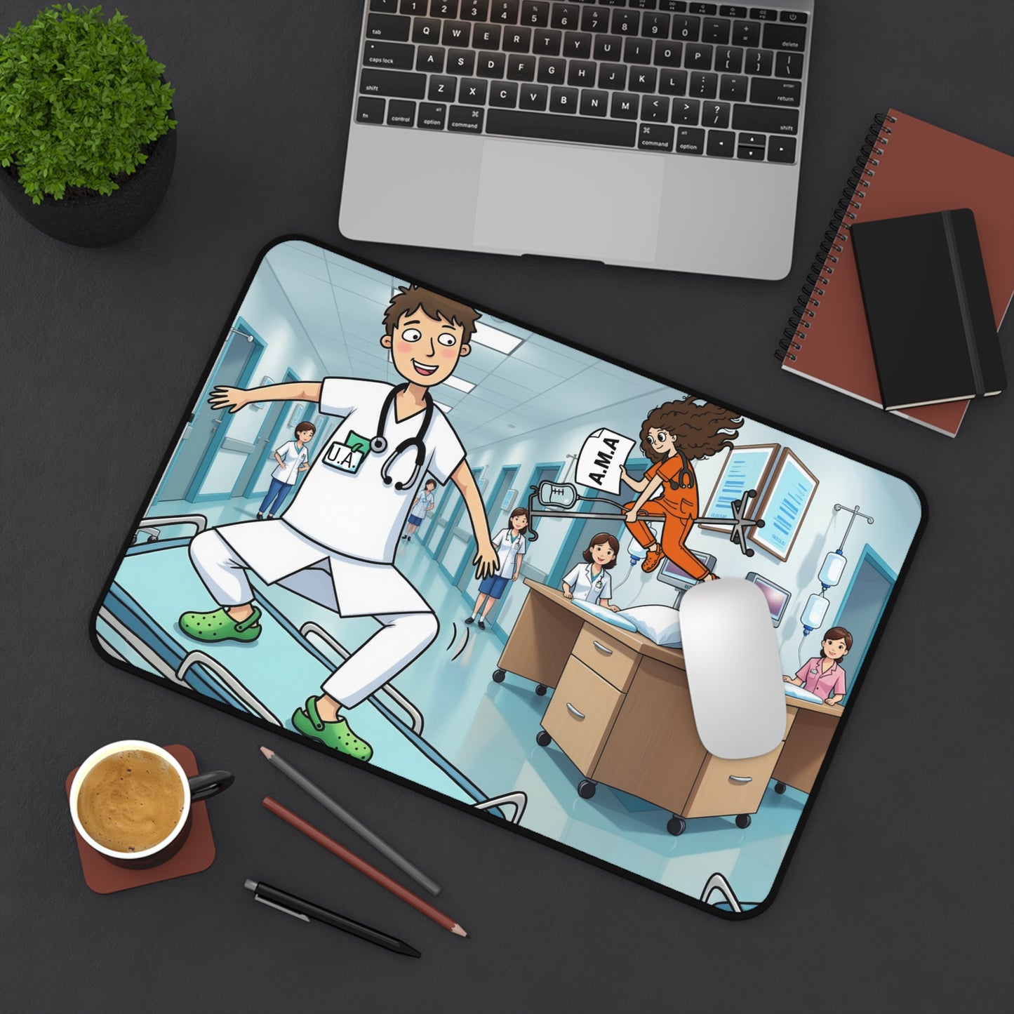 Nurse Desk Mat — Exclusive Hospital Cartoon Medical Office Mouse Pad