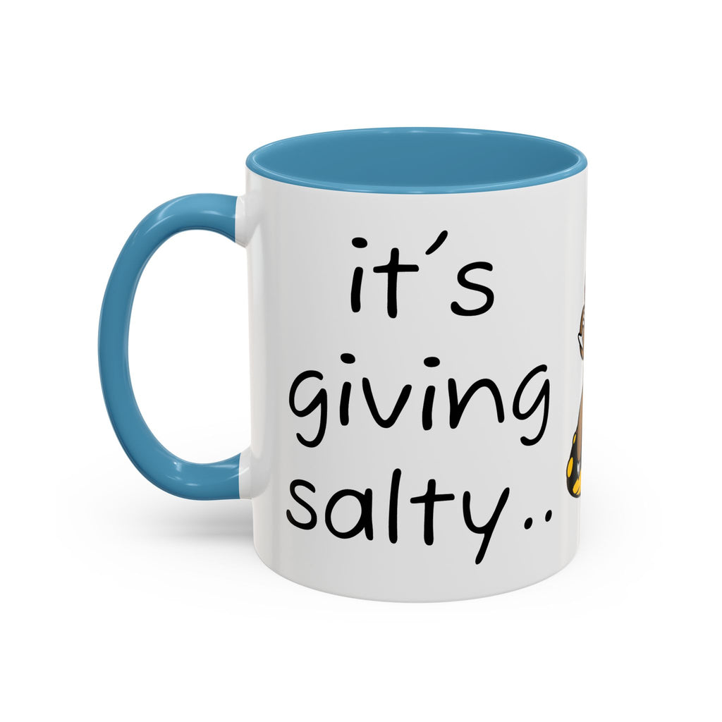 Nurse Sloth Coffee Mug — "it's giving Salty... Like Saline" Accent Mug