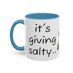 Nurse Sloth Coffee Mug — "it's giving Salty... Like Saline" Accent Mug
