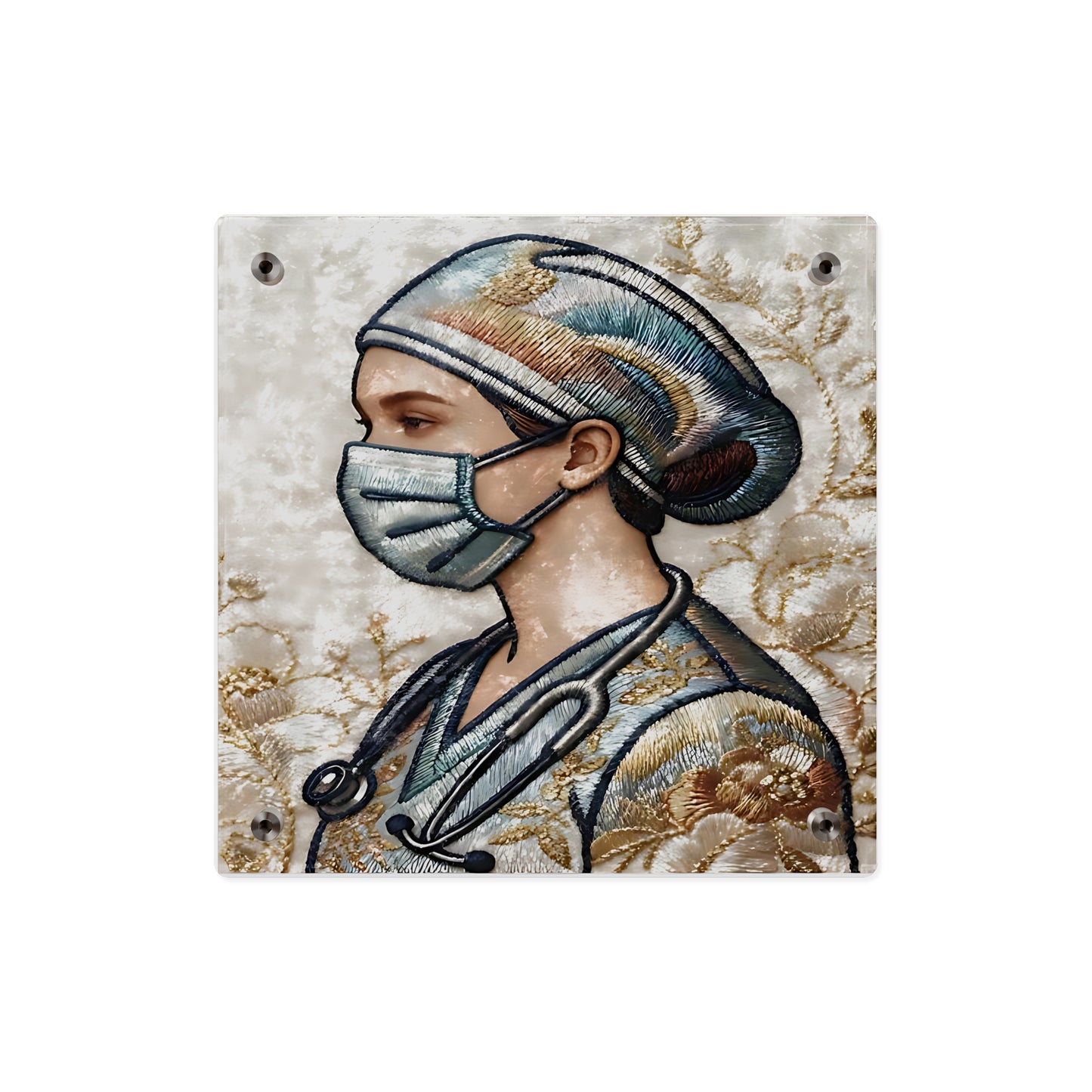 Guardian in Stitches – Acrylic Tribute to healthcare Heroes