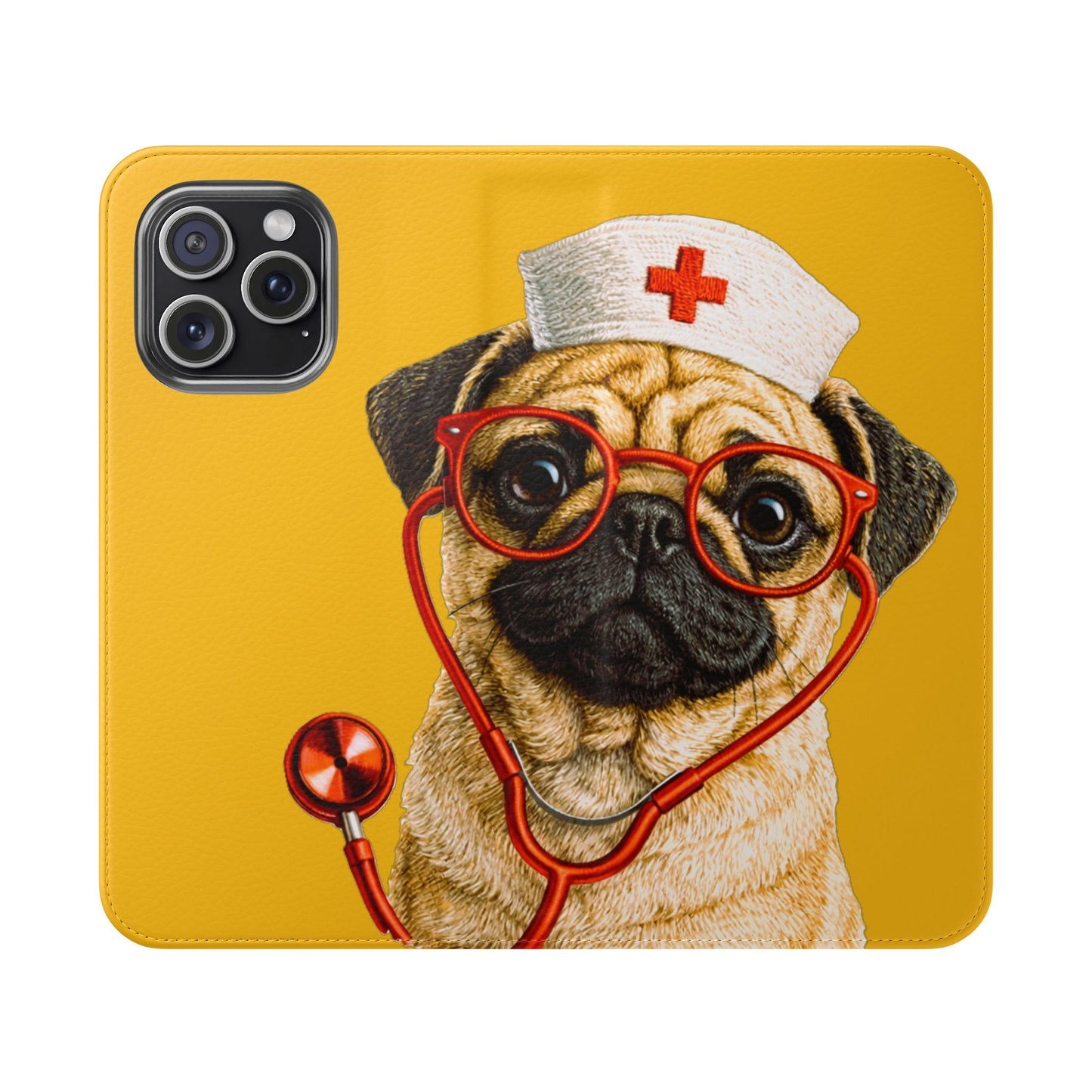 Pug Nurse Flip Phone Case – Cute Medical Phone Cover