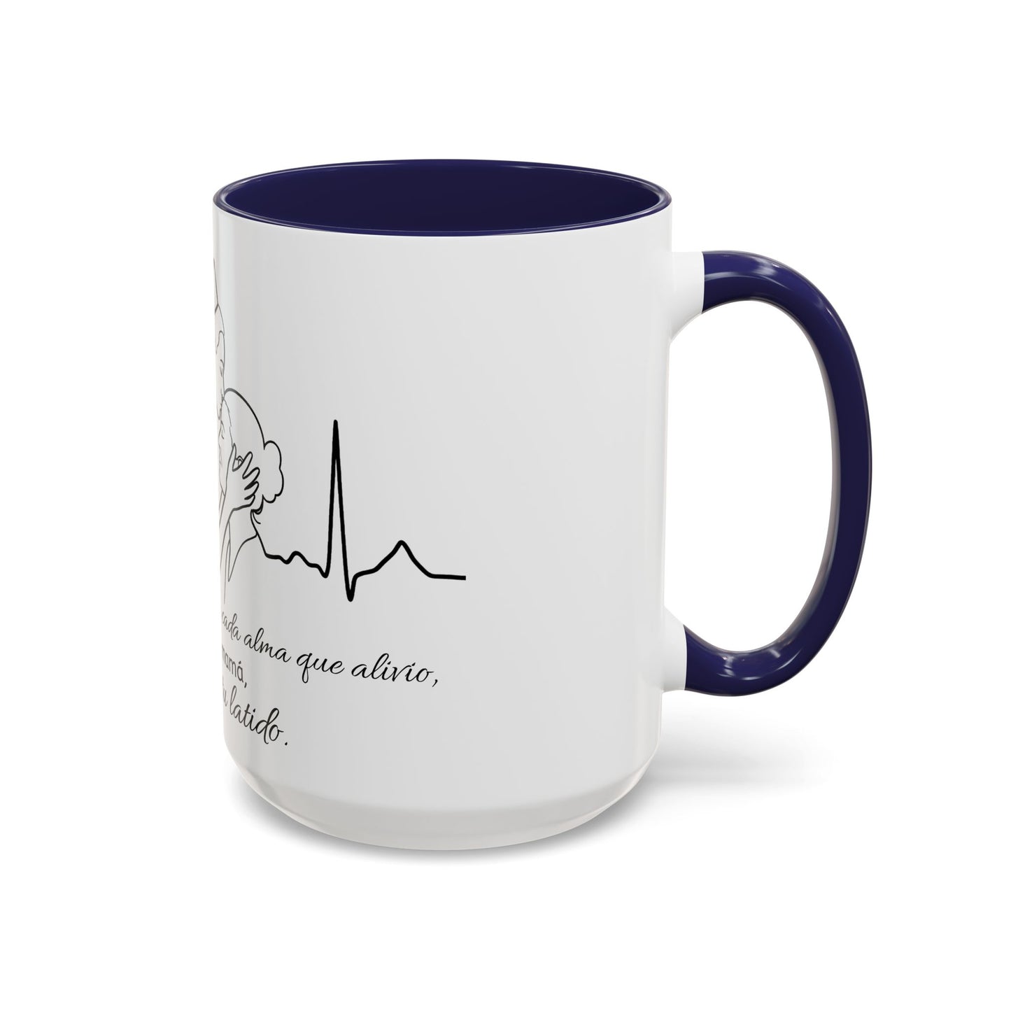 Nurse & Mom Tribute Coffee Mug – "Va conmigo, mamá, en mi corazón tu latido"