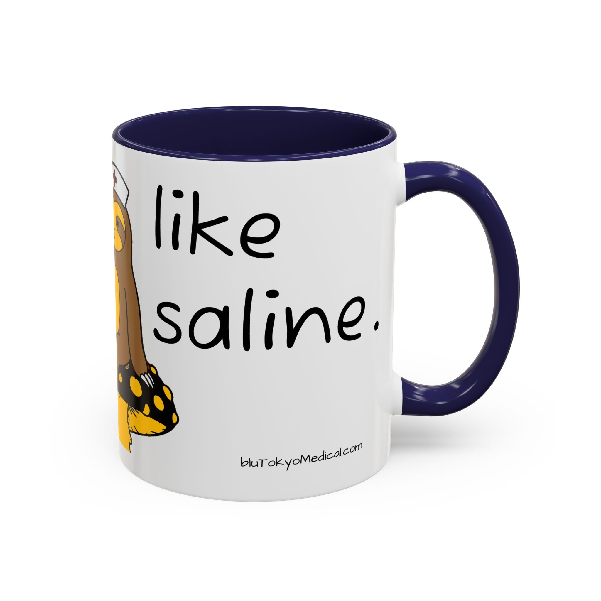 Nurse Sloth Coffee Mug — "it's giving Salty... Like Saline" Accent Mug