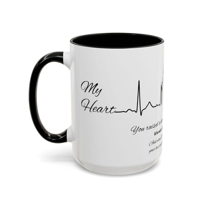 Mothers Day Mug Accent Coffee Mug (11, 15oz) The Heart Behind My Scrubs