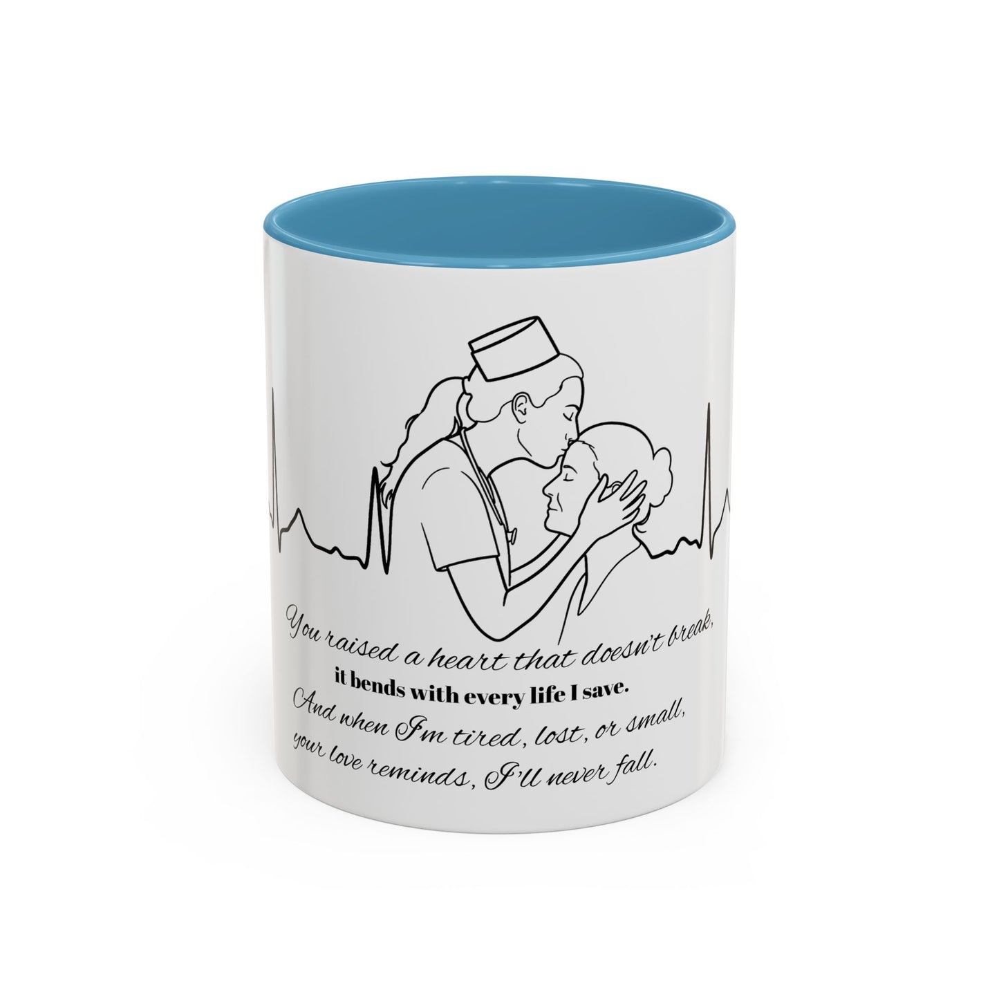 Mothers Day Mug Accent Coffee Mug (11, 15oz) The Heart Behind My Scrubs