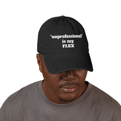 Embroidered Denim Hat — “unprofessional” Is My Flex Cap