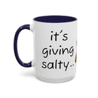 Nurse Sloth Coffee Mug — "it's giving Salty... Like Saline" Accent Mug