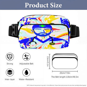 Abstract Healthcare Hero Fanny Pack – Colorful Artistic Waist Bag for Medical Professionals