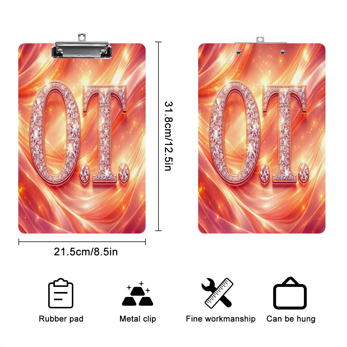 O.T. Clipboard – Golden Flow, Therapy Glow-Acrylic Clipboard