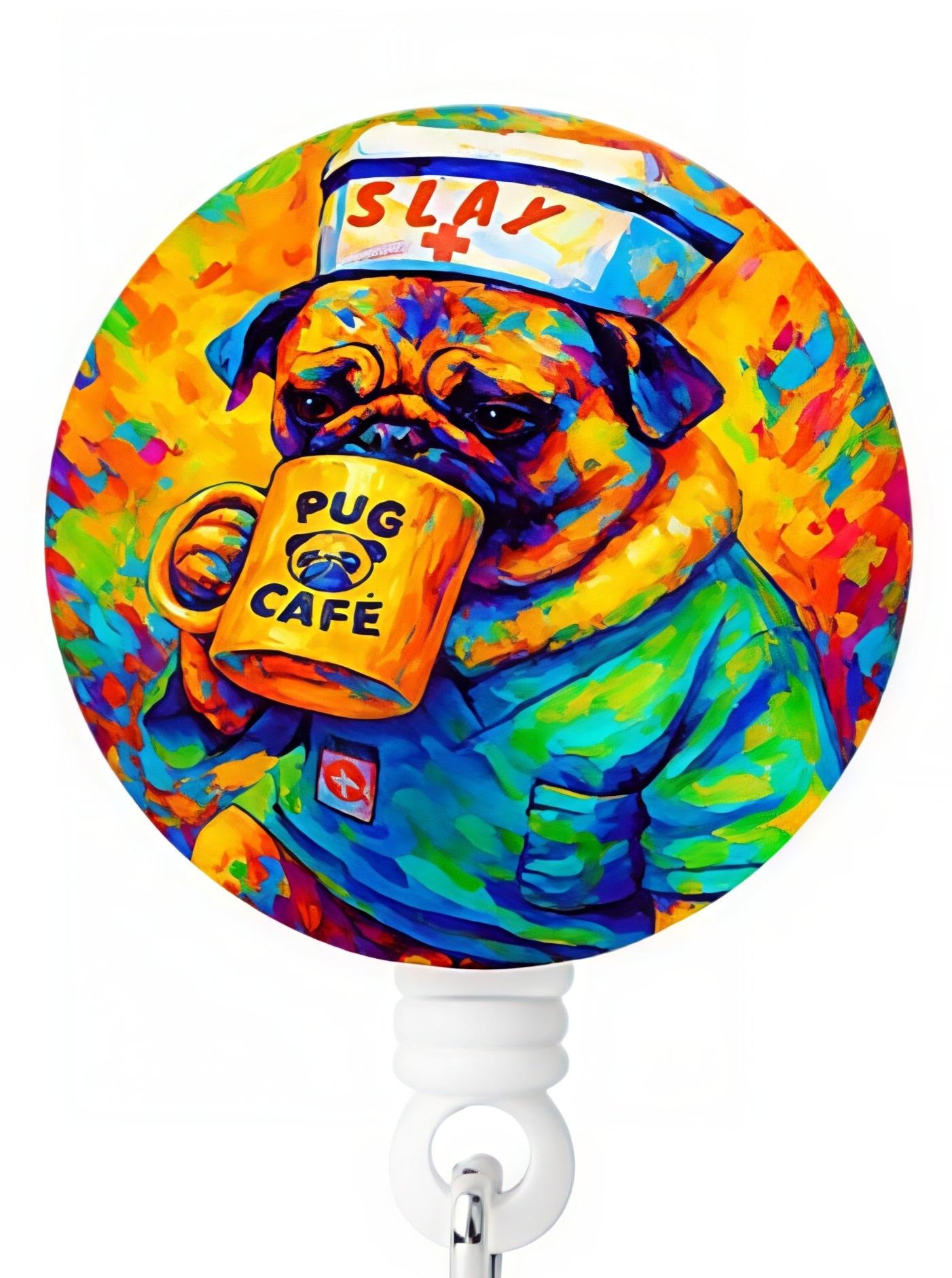 Pug that slays-Retractable ID Badge Holder