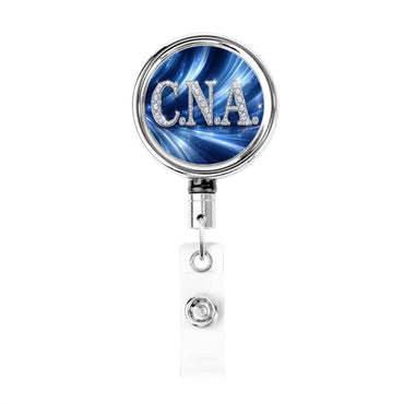 C.N.A. Badge Reel – Blue Brilliance, Certified Care-Heavy Duty Metal Badge Reel