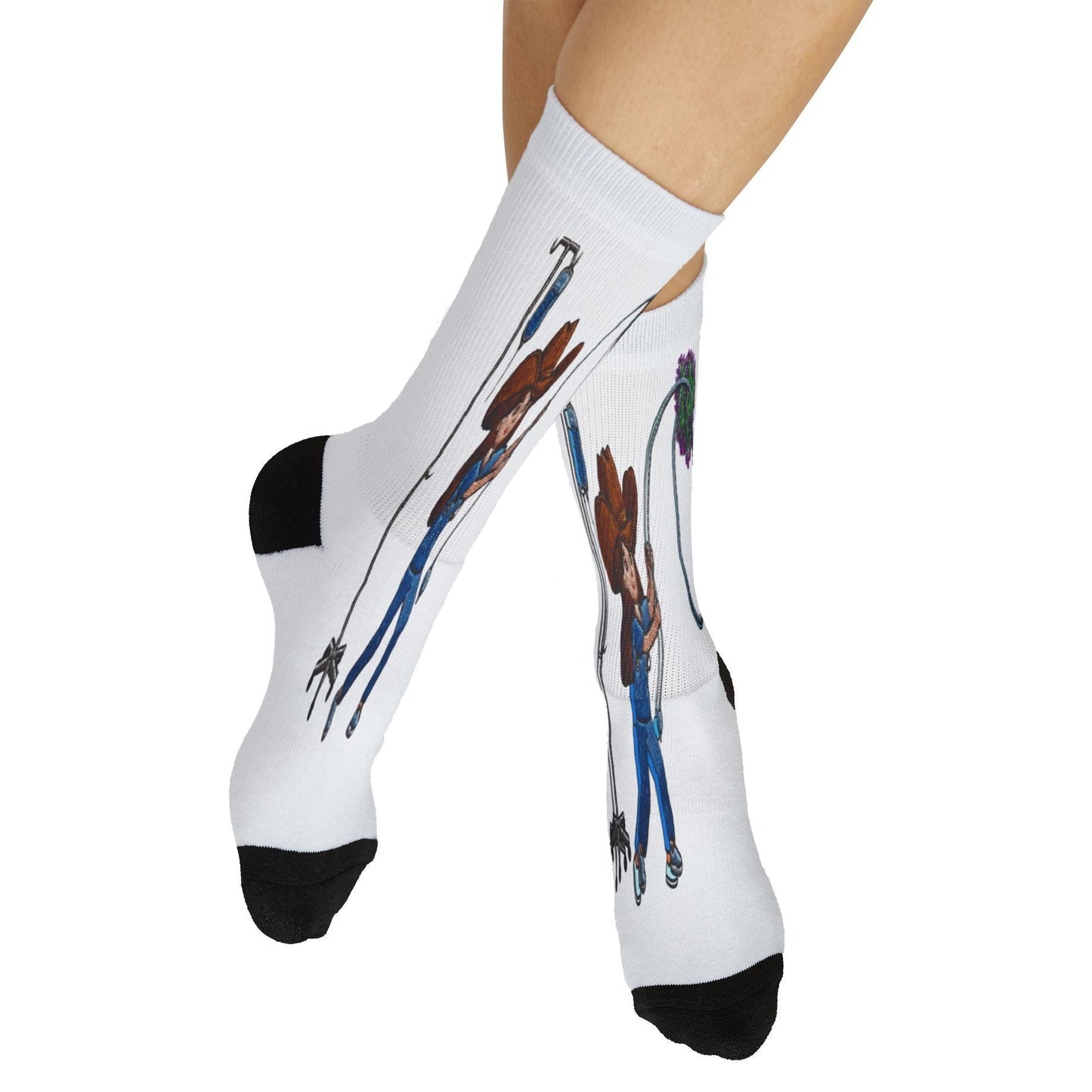 Lassoing Germs Funny Scrubs Crew Socks
