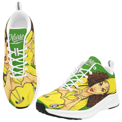 Curly‑Crowned Care™ Yellow Nurse Pride Sneaker