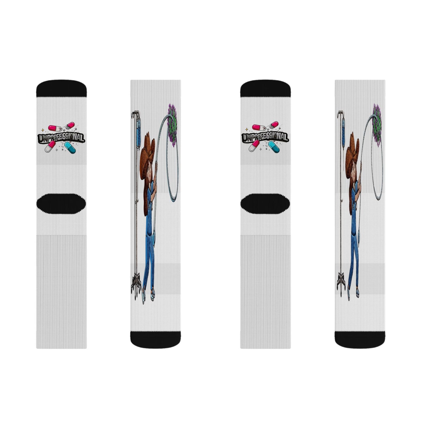 Lassoing Germs Funny Scrubs Crew Socks