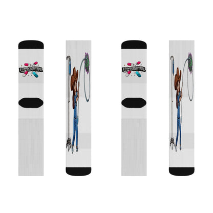 Lassoing Germs Funny Scrubs Crew Socks