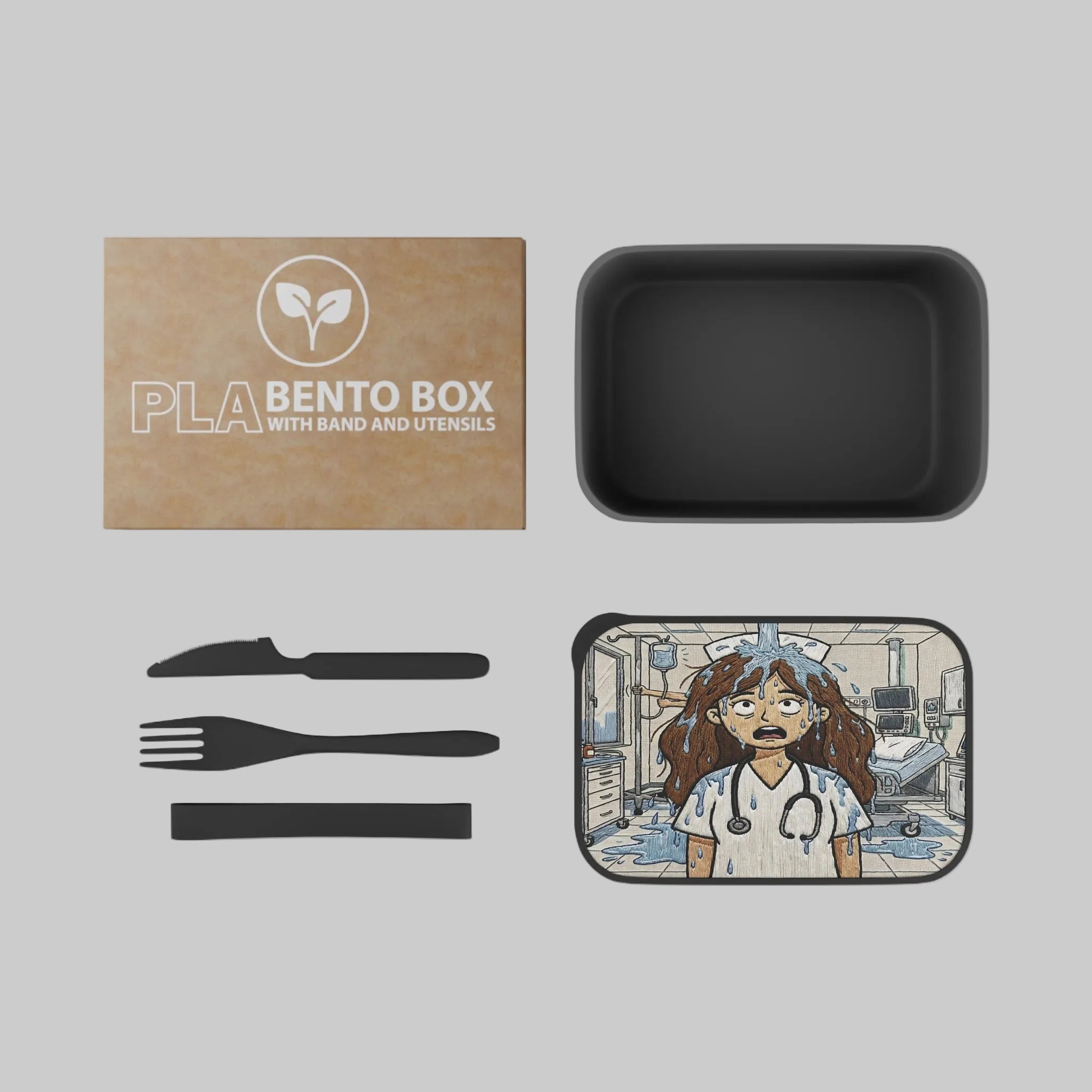Nurse Emergency Splash PLA Bento Box with Utensils