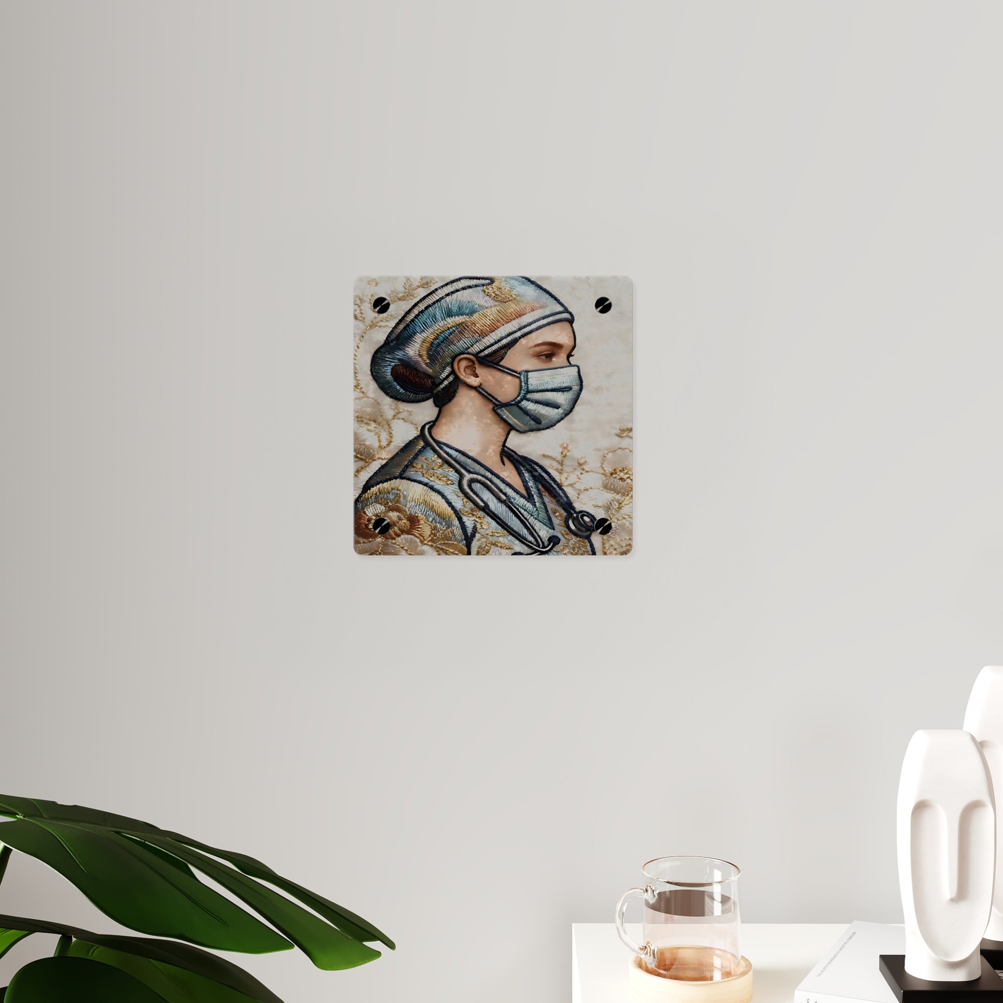 Guardian in Stitches – Acrylic Tribute to healthcare Heroes