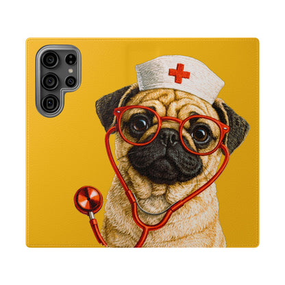 Pug Nurse Flip Phone Case – Cute Medical Phone Cover