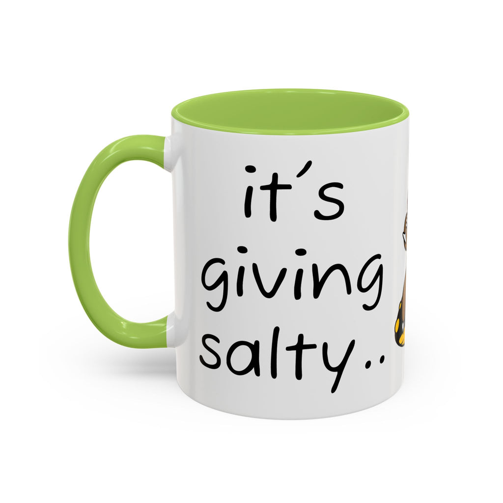 Nurse Sloth Coffee Mug — "it's giving Salty... Like Saline" Accent Mug