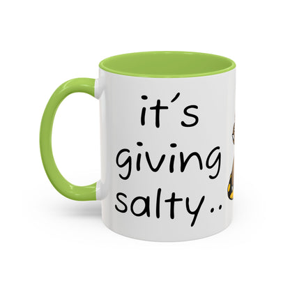 Nurse Sloth Coffee Mug — "it's giving Salty... Like Saline" Accent Mug