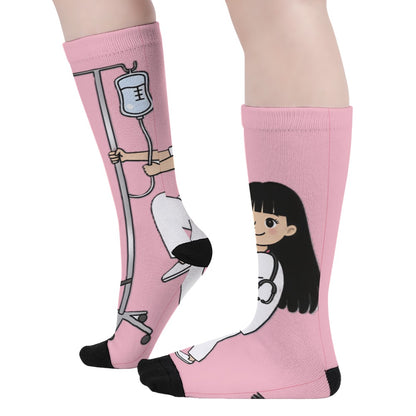 - BluTokyo Nurse IV Pole Dance Socks — Pink Shift Edition