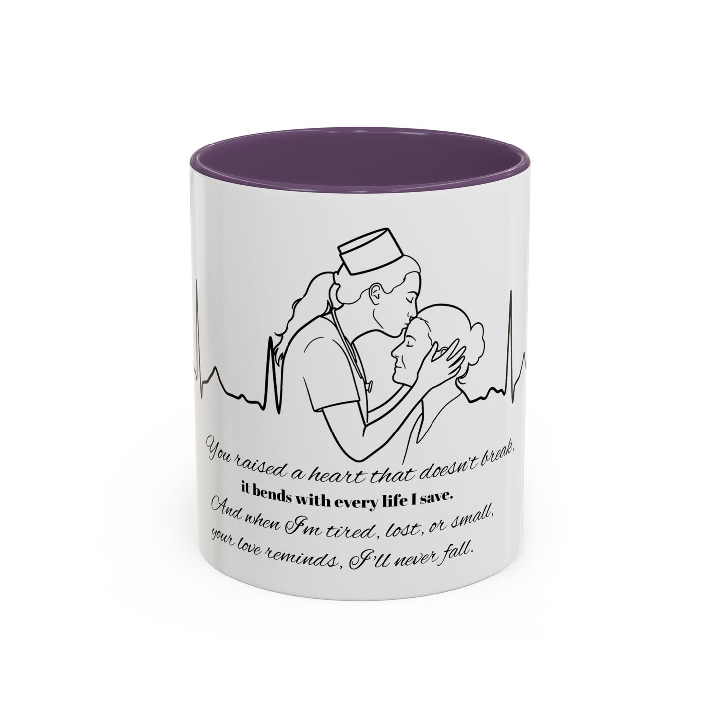 Mothers Day Mug Accent Coffee Mug (11, 15oz) The Heart Behind My Scrubs