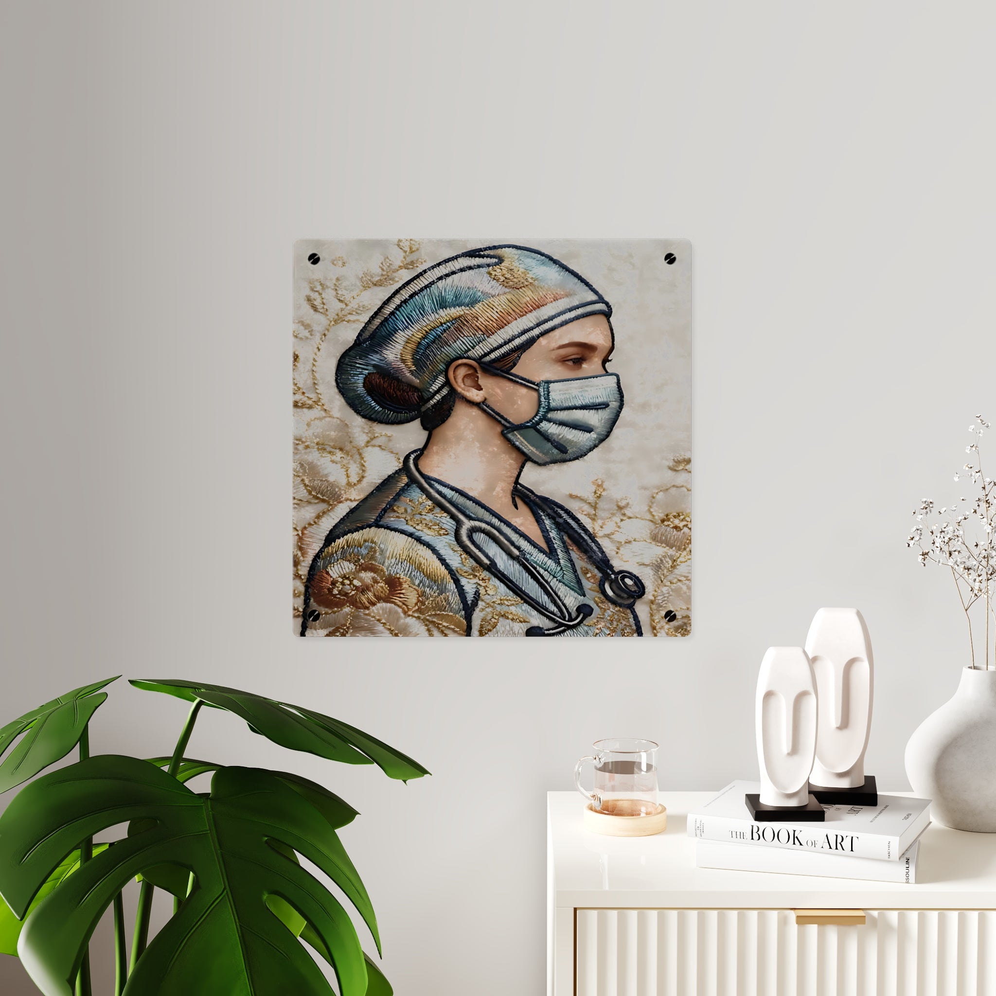 Guardian in Stitches – Acrylic Tribute to healthcare Heroes