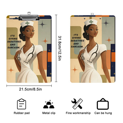 Sedatives and Sarcasm-Acrylic Clipboard