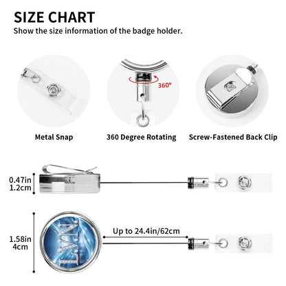 L.V.N. Badge Reel – Blue Brilliance, Vocational Pride-Heavy Duty Metal Badge Reel