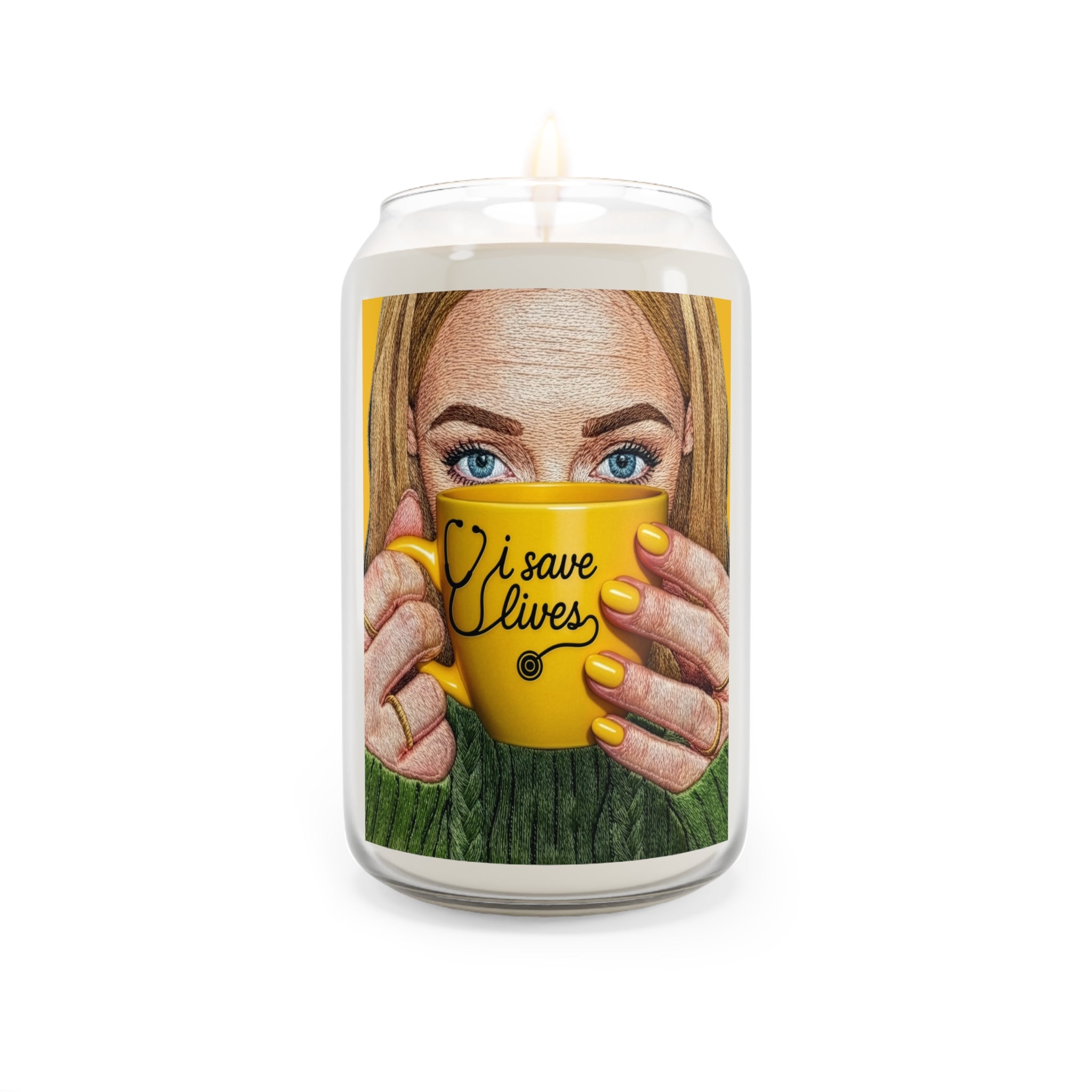 Soy Candle — I Save Lives: Golden Mug Candle, 13.75 oz