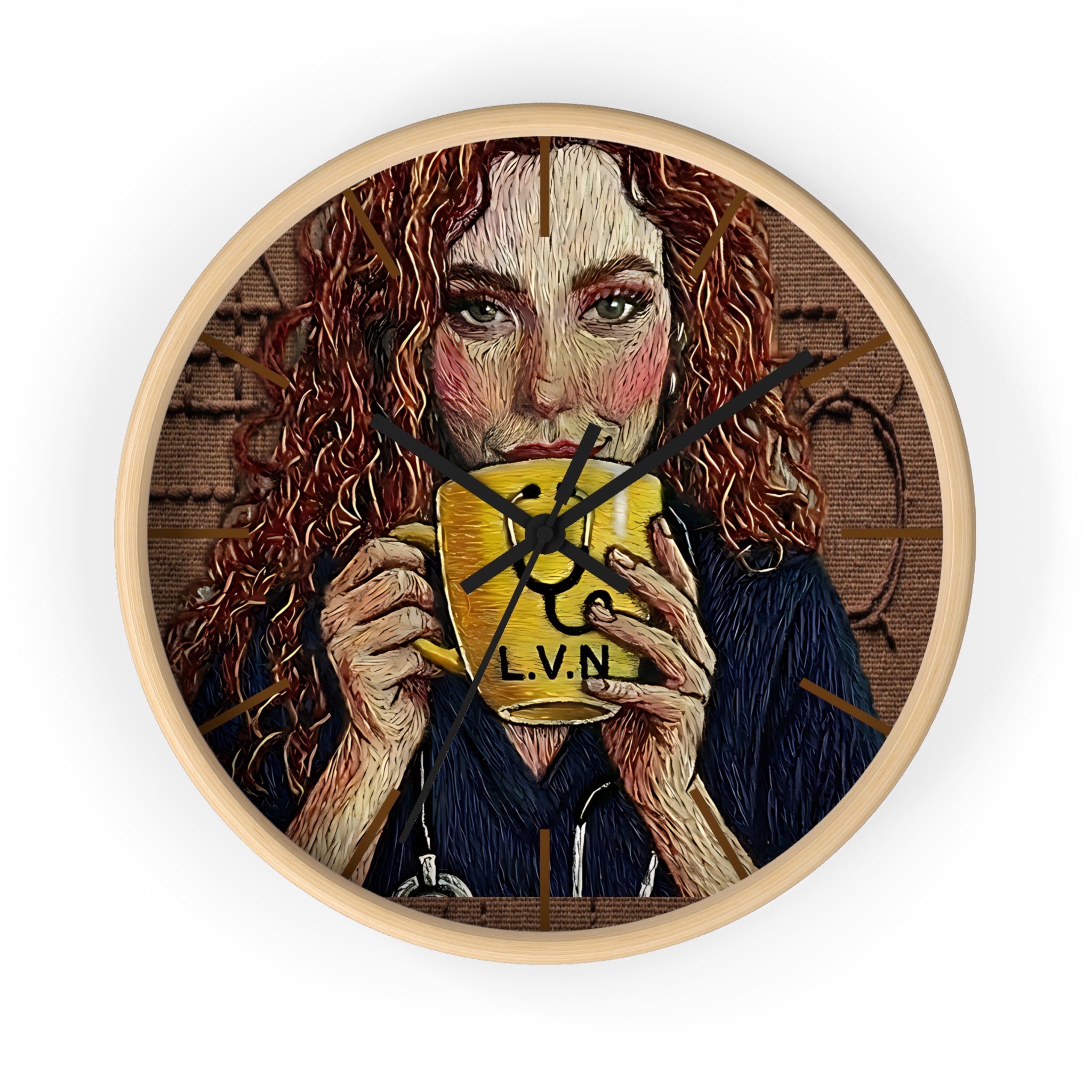 Wall Clock — Artisan Portrait Nurse  (L.V.N.) Decorative Home Clock