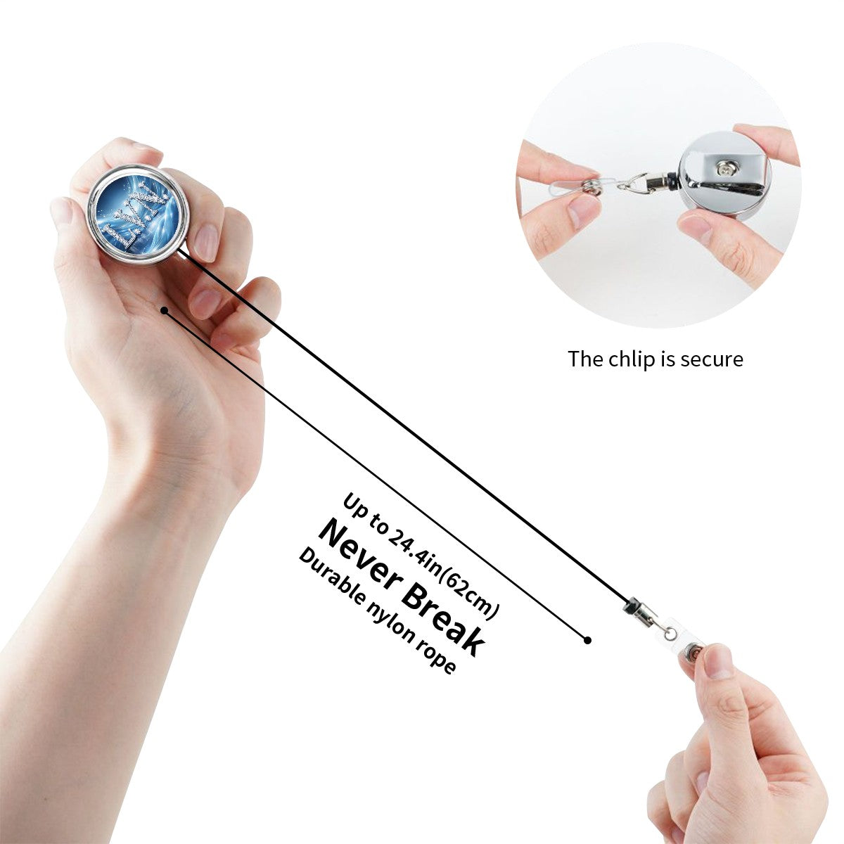 L.V.N. Badge Reel – Blue Brilliance, Vocational Pride-Heavy Duty Metal Badge Reel