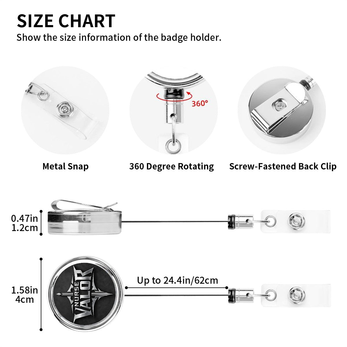 Nurse Valor – “Shield & Shift” Edition-Heavy Duty Metal Badge Reel