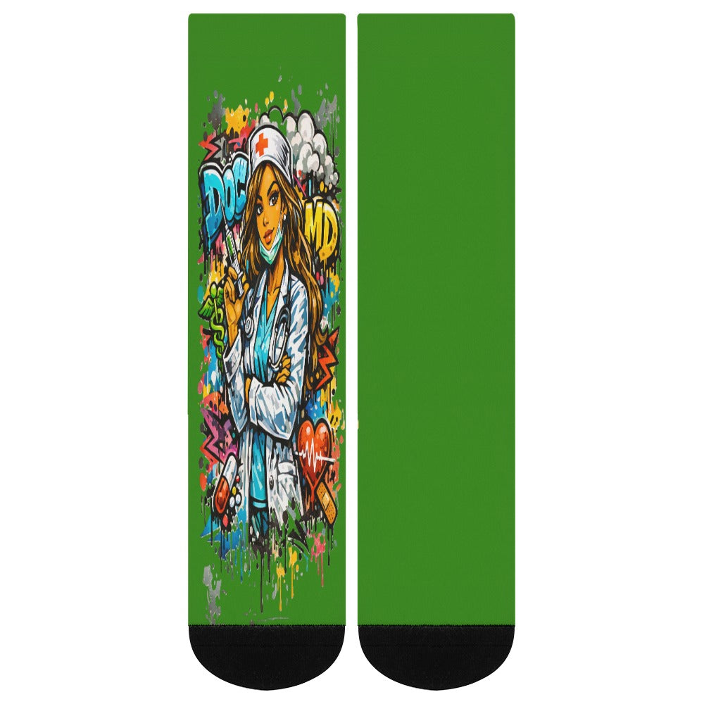 Luxe DOC Power Socks — White Coat Graffiti Collection