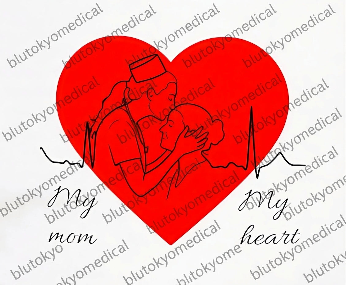 Stuffed Bear – 'My Mom, My Heart' Heart T‑Shirt Plush