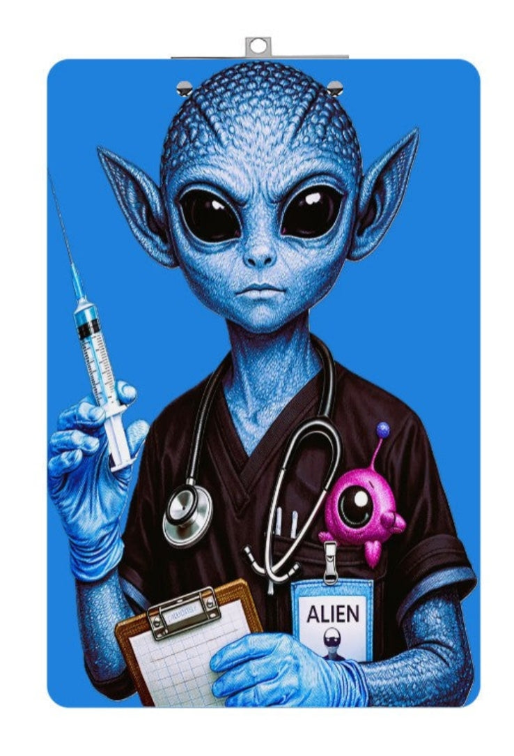 Galactic RN Clipboard — Sci‑Fi Nurse with Quick‑Check Charts